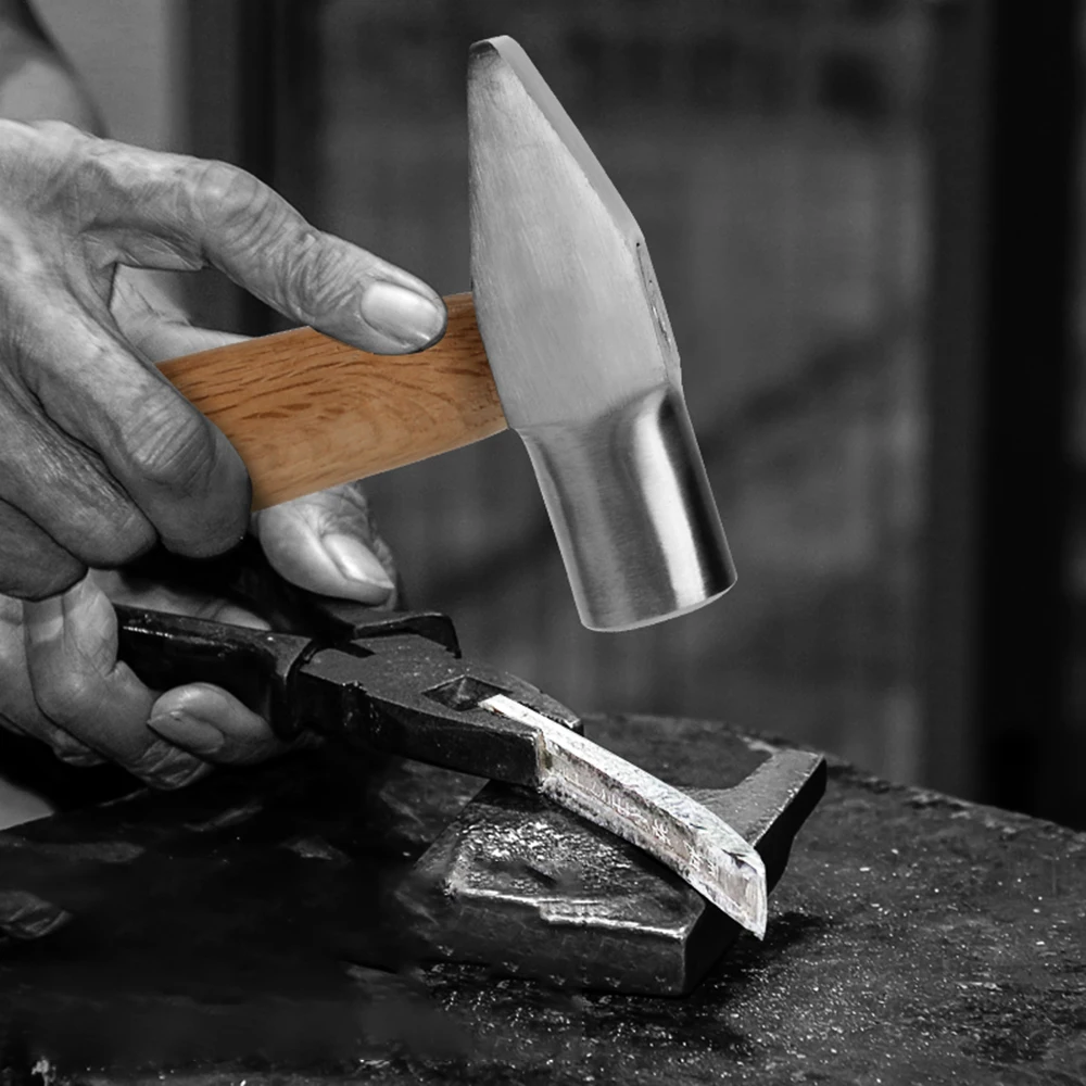 

Double-Sided Percussion Flat Head Round Head Duckbill Goldsmith'S Hammer, High Carbon Steel, Household Woodworking Hand Tools