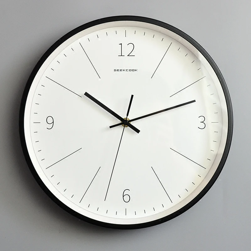

Модные креативные настенные часы в скандинавском стиле, простые современные бесшумные настенные часы, круглые стеклянные кварцевые часы, у...