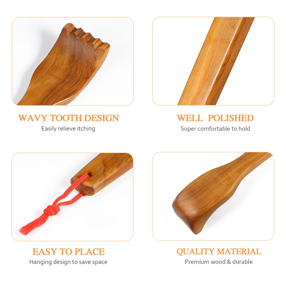 

Artibetter Wooden Back Scratcher Stick Handheld Body Scratching Backscratcher Massager Back Scraper for Home