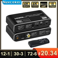 2x1 4k hdmi switch earc audio extractor with arc optical toslink hdmi 2 0 switch 4k 60hz hdmi switcher remote for apple tv ps4
