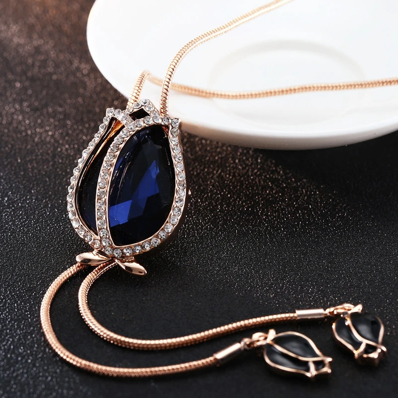 Уникальный искусственный Нежный Кристалл LWMMD подвеска в виде тюльпана ожерелье