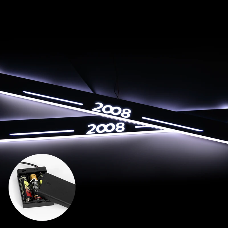 Ультратонкий акриловый светодиодный порог для Peugeot 208 308 408 508 3008 2008 307 движущейся