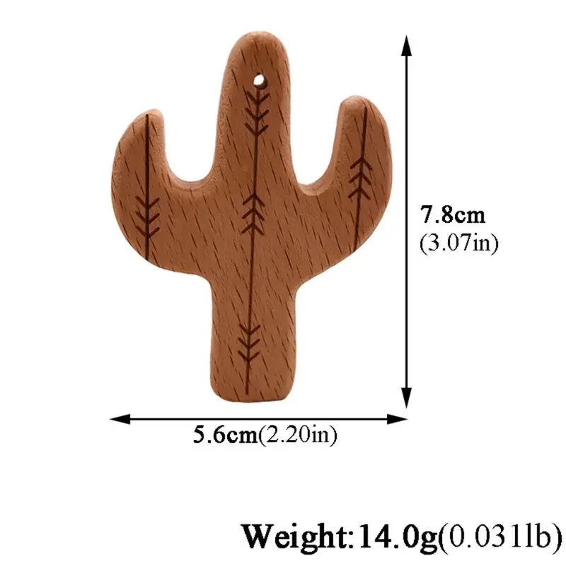 

New Baby Beech Cactus Teether Infant Teething Chewing Soother Molar Toys DIY Pendant Accessory