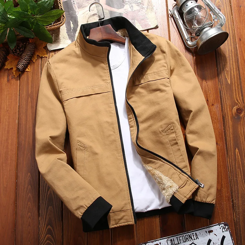 Куртка мужская зимняя теплый флисовый Бомбер-карго Повседневная плотная