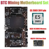 x79 h61 btc miner motherboard 5x pcie support 3060 3070 3080 graphics card with e5 2603 cpu recc 8g ddr3 memory 120g ssd