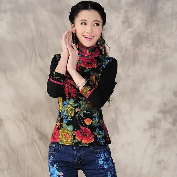 Spring Autumn Women T Shirt Elegant 4XL Plus Size Vintage Brand T-Shirt Blusa Feminina Black Embroidery Tops Tee Clothing DC315 | Женская