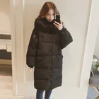 Зимняя женская куртка, парка большого размера, пальто с меховым капюшоном, Длинная женская теплая верхняя одежда большого размера на осень 2019, Женская Стеганая верхняя одежда, пуховик 50