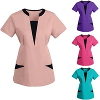 high quality spa uniforms unisex v neck work clothes pet grooming institutions scrubs set beauty salon clothes scrubs tops