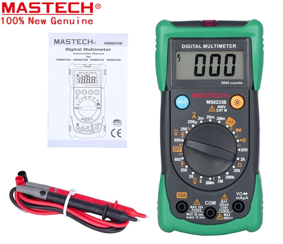 MASTECH MS8233B Цифровой Мультиметр LCR метр Бесконтактный измерительный прибор напряжения детектор с подсветкой