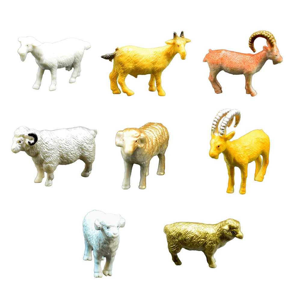 

8Pcs Kids Mini Simulation Goat Sheep Animal Model Toy Action Figure Home Decor Kids Educational Toys for Children Gifts