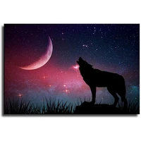 wolf color sky canvas art poster and wall art picture print modern family bedroom decor posters