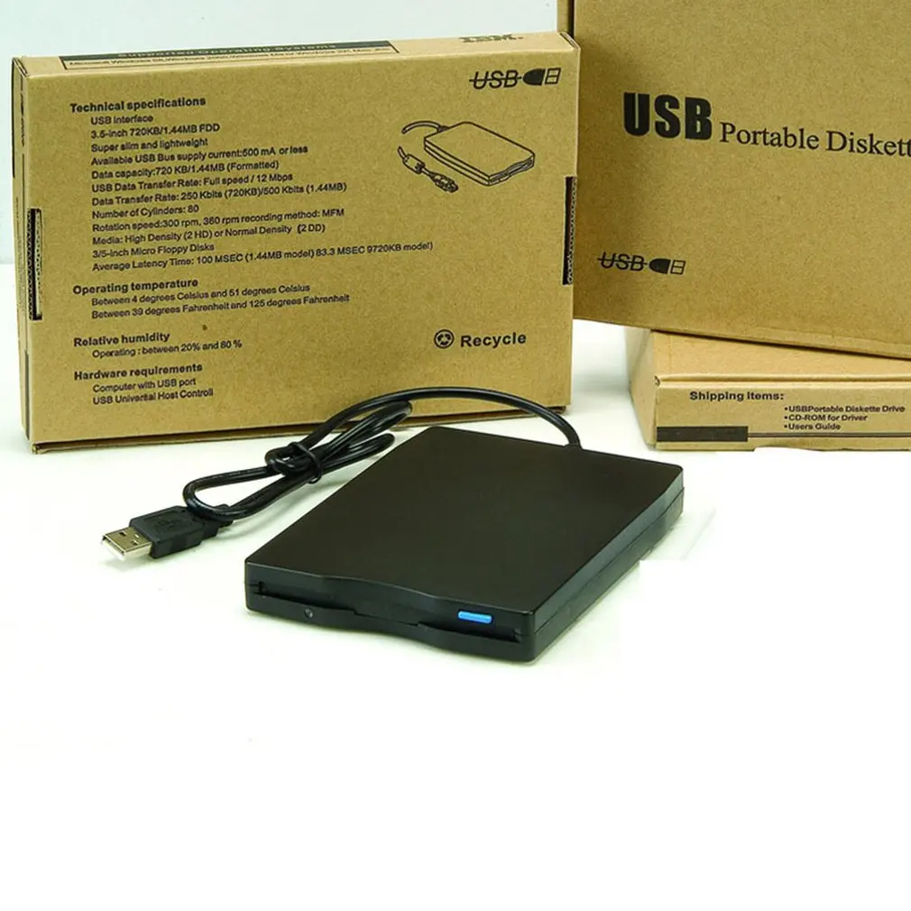 

2021 1.44 MB Floppy Disk 3.5" USB External Drive Portable Floppy Disk Drive Diskette FDD For Laptop Desktop PC