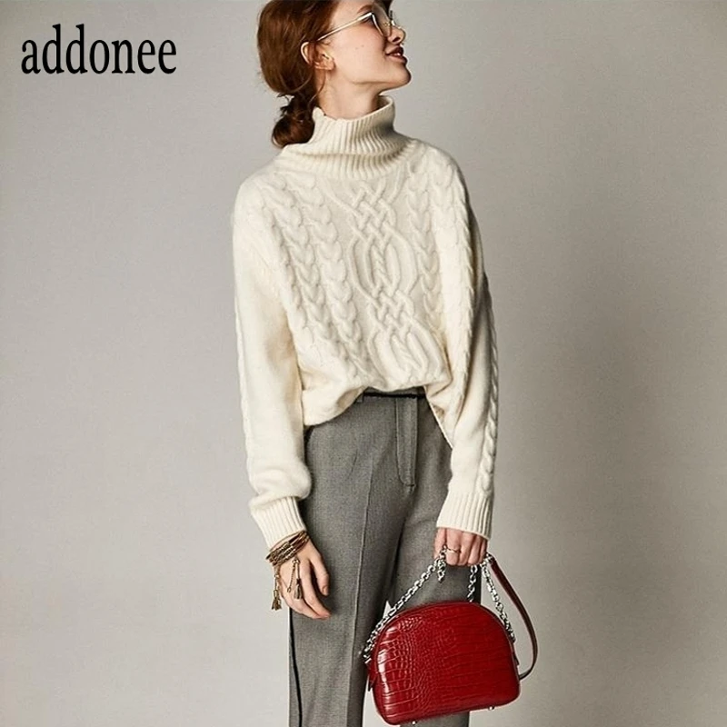 Водолазка женская кашемировая плотная теплая свободная большого размера