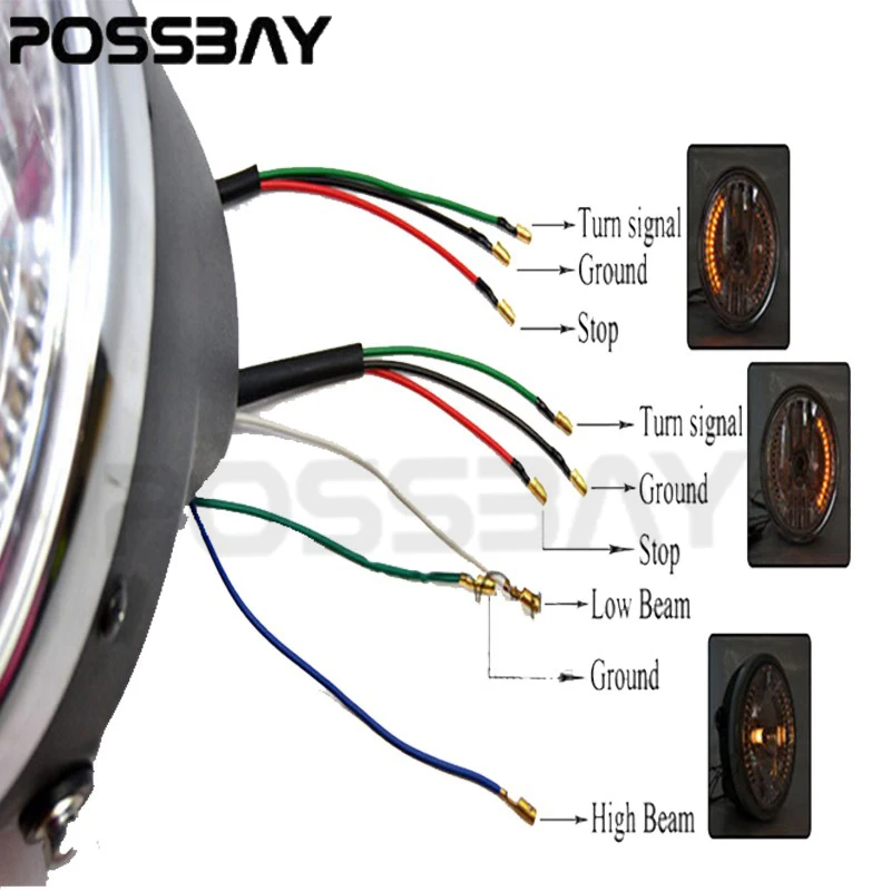 Фара для мотоцикла POSSBAY 35 Вт H4 галогенная с указателем поворота фара Honda Shadow 750 CBR