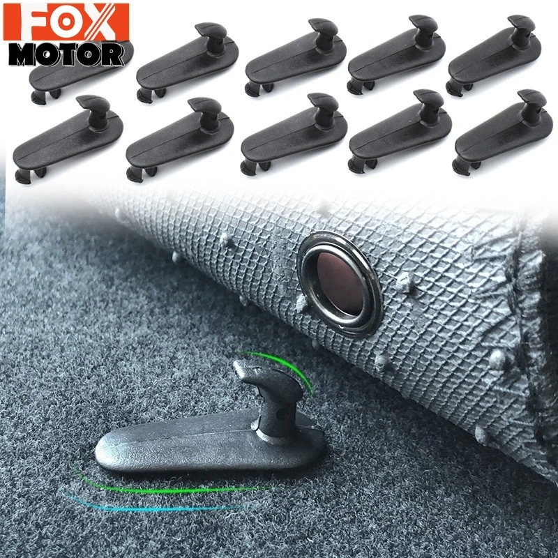 10pcs For Toyota RAV4 Land Cruiser Prius 4Runner Carpet Retention Retainer Car Floor Mat Clips Fixing Hooks Holders CLamps Grips