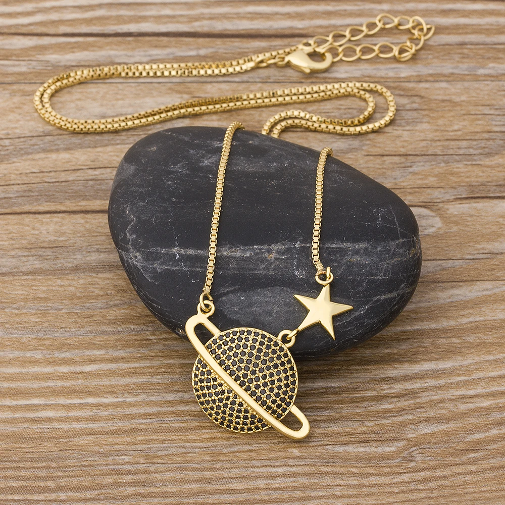 Изысканные планета и звезд с украшением в виде кристаллов колье подвесками