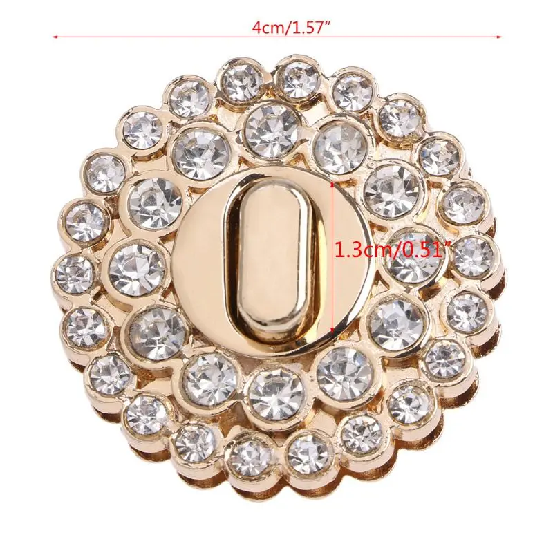 

Women Rhinestone Metal DIY Clasp Turn Twist Lock For Handbag Shoulder Bag Purse U50C