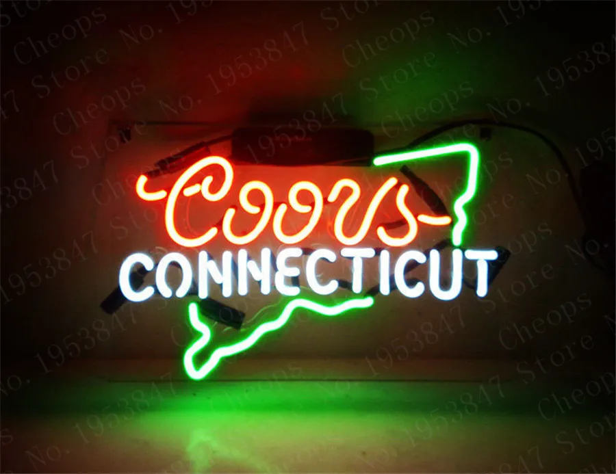 Фото Coors светильник Коннектикут подарок неоновые вывески Настоящая стеклянная трубка