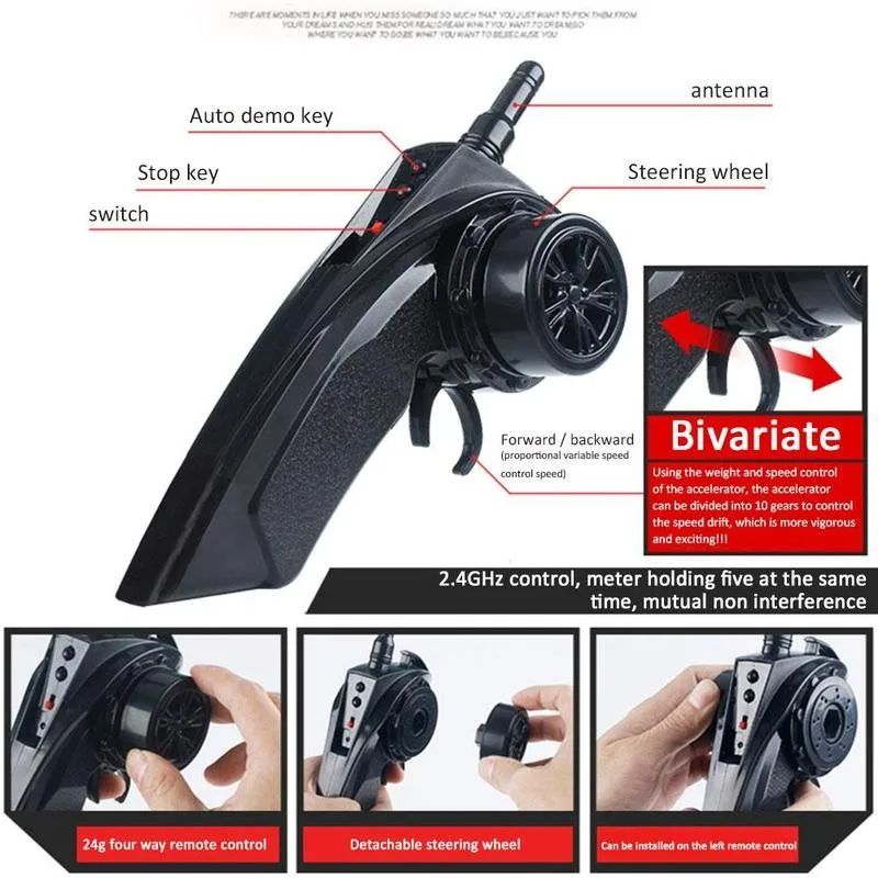 

Remote Control Four-wheel Drive Drift Toy Car High Speed Motor Drift Racing Grt Four-wheel Drive Off-road Climbing Car Toy Gift