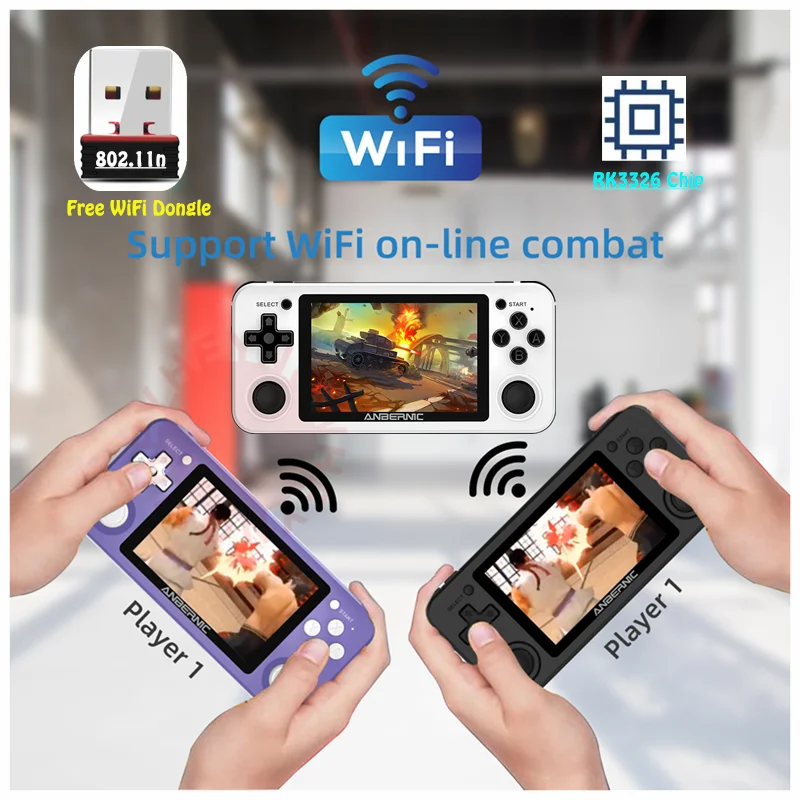 Консоль игровая HEYNOW RK3326 RG351P в стиле ретро Wi Fi 64 ГБ Emuelec Linux 3 5 дюйма IPS экран PS1 N64