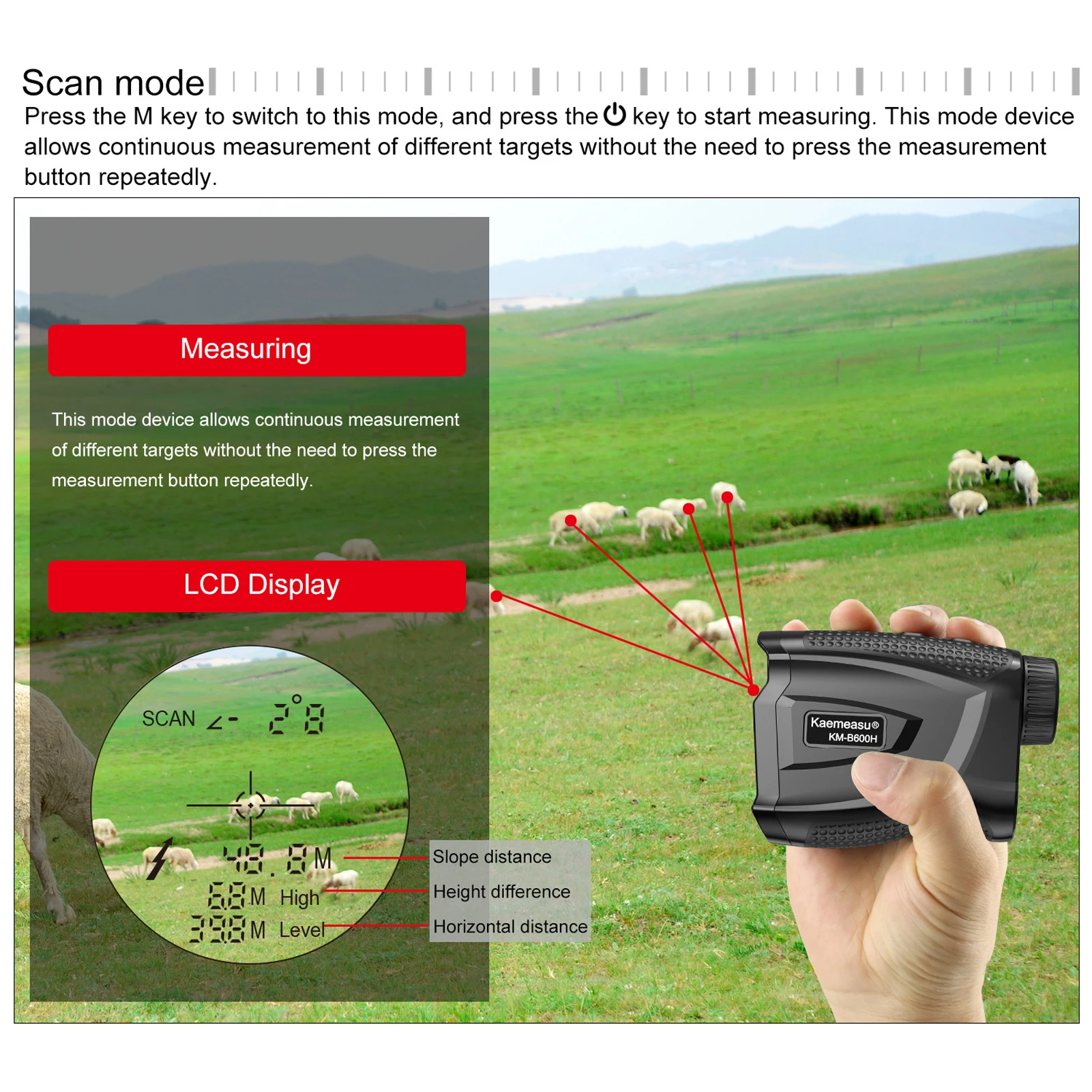 

Laser Rangefinder Meter Outdoor 450M 600M 1000M Laser Distance Meter Digital Monocular Range-Finder Angle Speed Measuring Tool