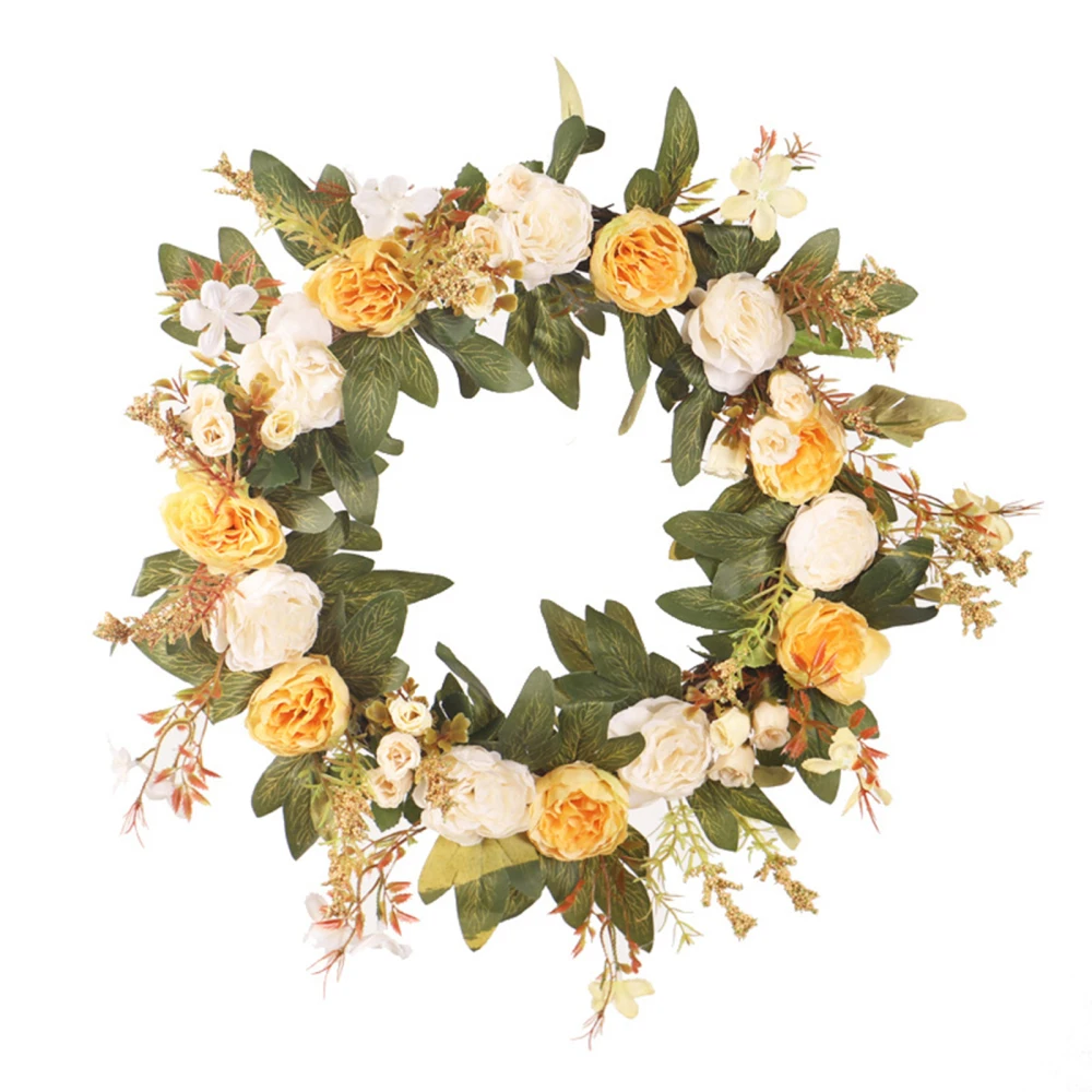 

Home Decor Simulation Flower Wreath Artificial Decoration Wall Hanging Ornament Vintage High Quality Durable Handmade Garland