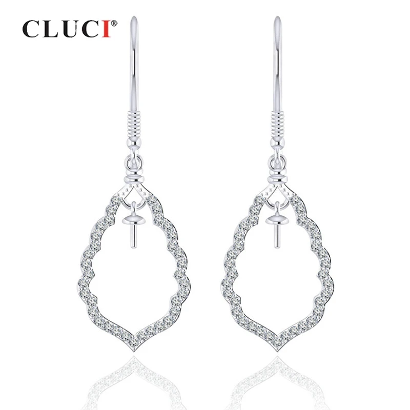 

Серебряные серьги CLUCI 925 с цирконом для женщин, обручальные серьги с жемчугом, серебряные серьги с подвесками в виде капель воды, SE112SB