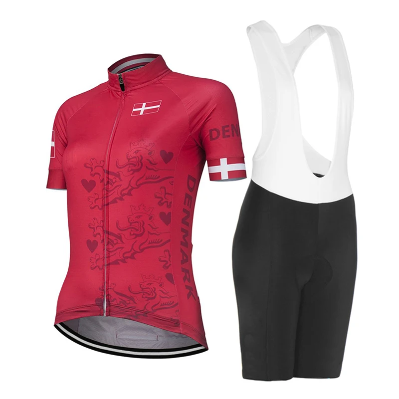 2021 Дания женский велосипедный комплект с коротким рукавом профессиональная