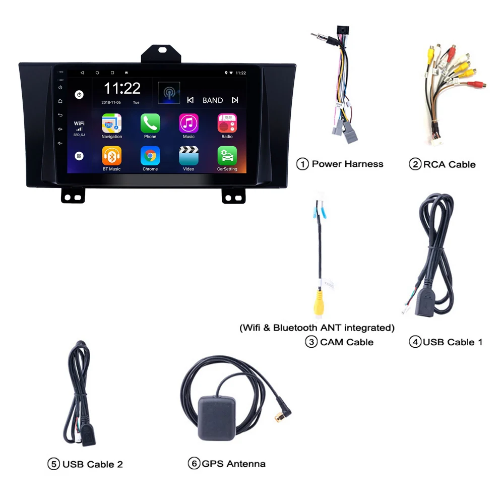 

For Honda Elysion 2012-2015 9 Inch 2 din Adroid 8.1 Car Radio Stereo WIFI GPS Navigation Multimedia Player head unit With Frame