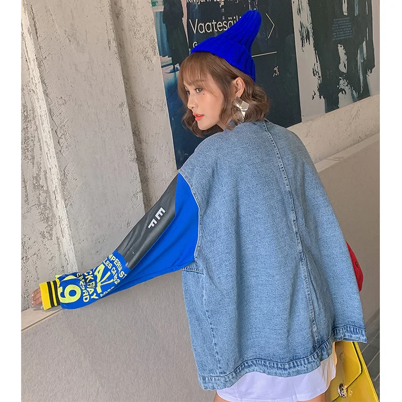 2021 Демисезонные женские джинсовые куртки с блестками | Женская одежда