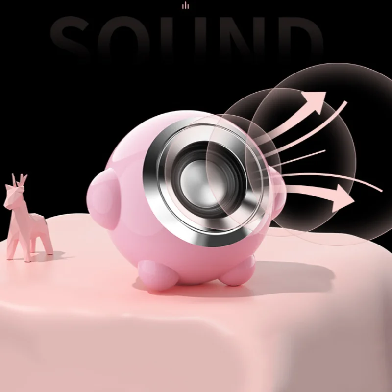 Компьютер колонки настольный домашний проводной ноутбук маленький звук розовый