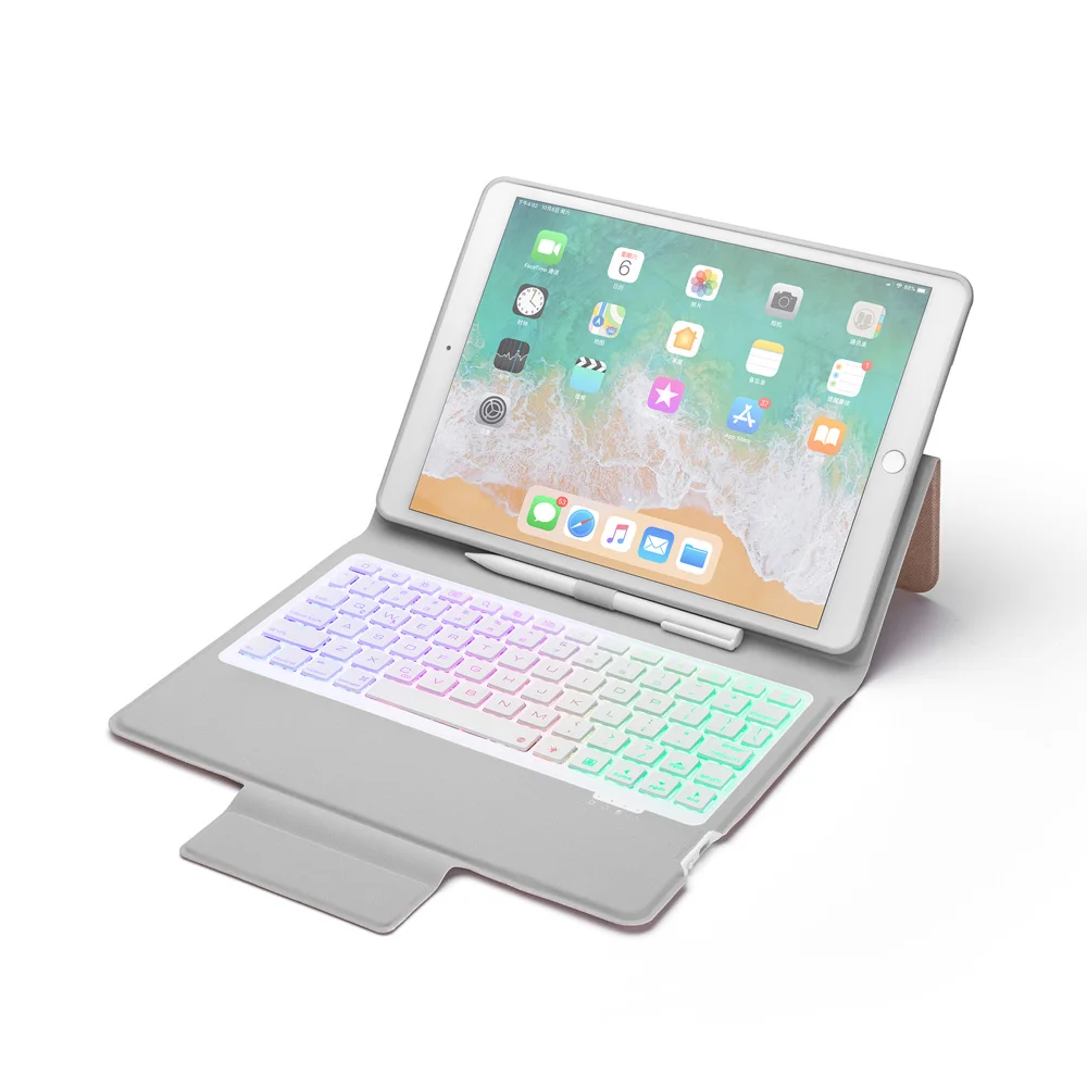 Для iPad 10,2, 7 цветов, Беспроводная Bluetooth клавиатура, кожаный чехол с подставкой, умный флип-чехол со встроенным держателем для карандашей