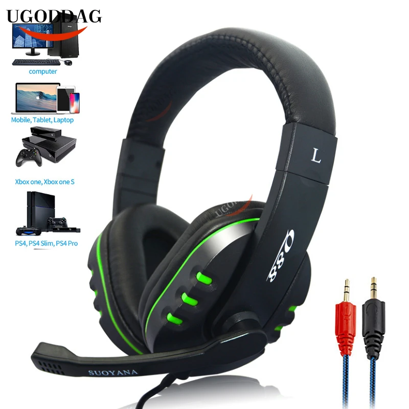 Игровые наушники с микрофоном, гарнитура для ПК и ноутбука, стерео, бас