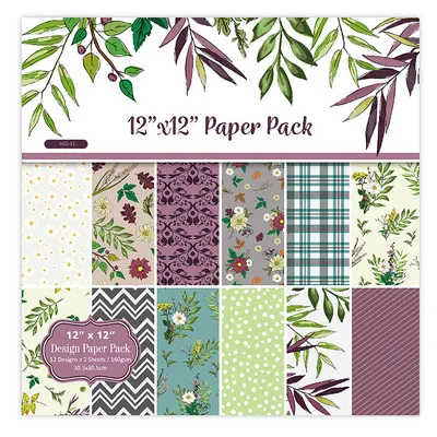 Новый 12-дюймовый цветочный и листья рисунок ручной работы фотообои 24 листа DIY