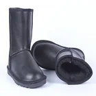 Классические зимние сапоги из натуральной кожи 100% г. Женские ботинки Водонепроницаемая теплая зимняя обувь большой размер 35-43, нескользящая резиновая подошва