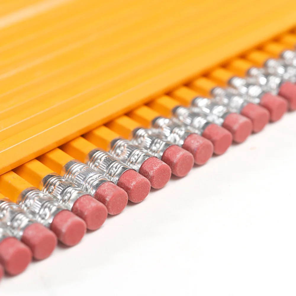 

60pcs Multifunction Writing Wooden HB Pencils with Eraser Students Painting Sketch Writing Student Stationery (Yellow)