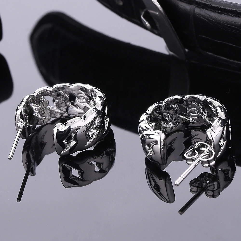 Punk Men Silver color Hoop Piercing Round Stud Earrings Neutral Buddha Earring for Women Fashion Jewelry Brincos Unisex | Украшения и