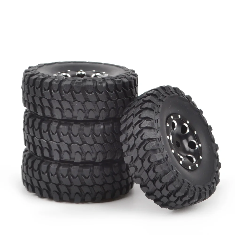 

4 шт. мягкие резиновые покрышки для вездеходной местности, Металлические ободки, обода для 1/24 микро-гусеницы Axial SCX24 90081 AXI00002, обновления дэдб...