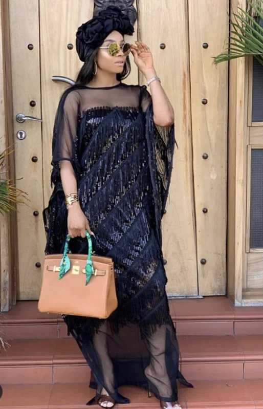 Нигерийский Тюль кружевная ткань с блестками кисточкой 2020 Высокое качество