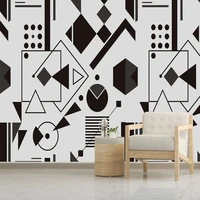 custom 3d wall mural modern abstract art geometric black and white photo for kitchen living room sofa background wall covering