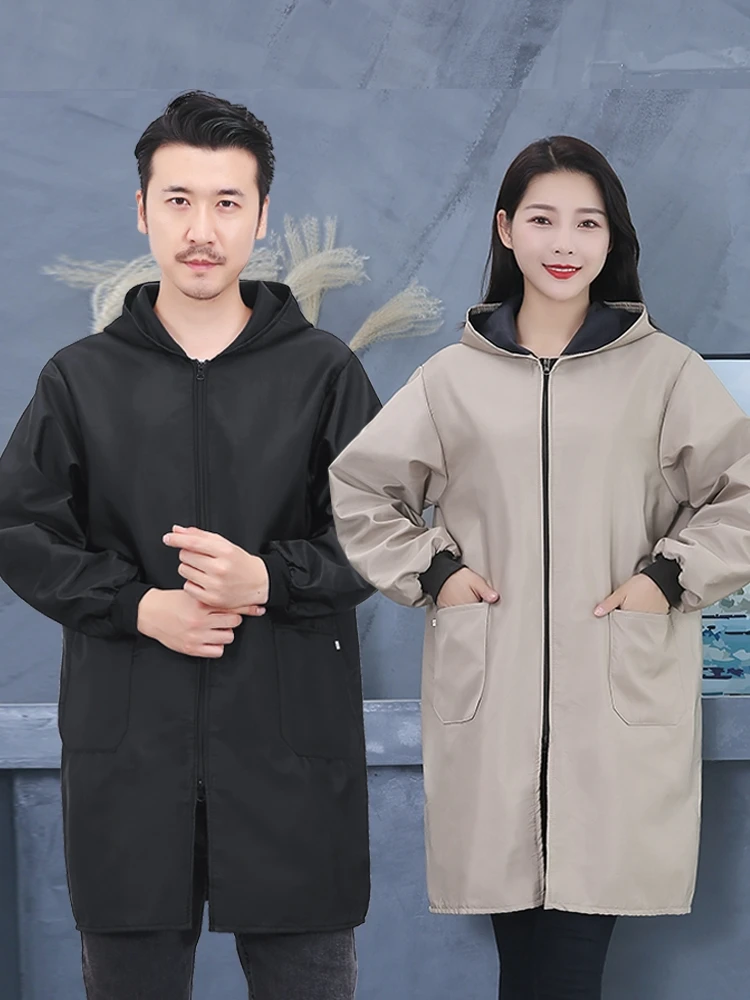 

Long-sleeved plus velvet apron waterproof and warm overalls thickened men's overalls coat adult custom printing