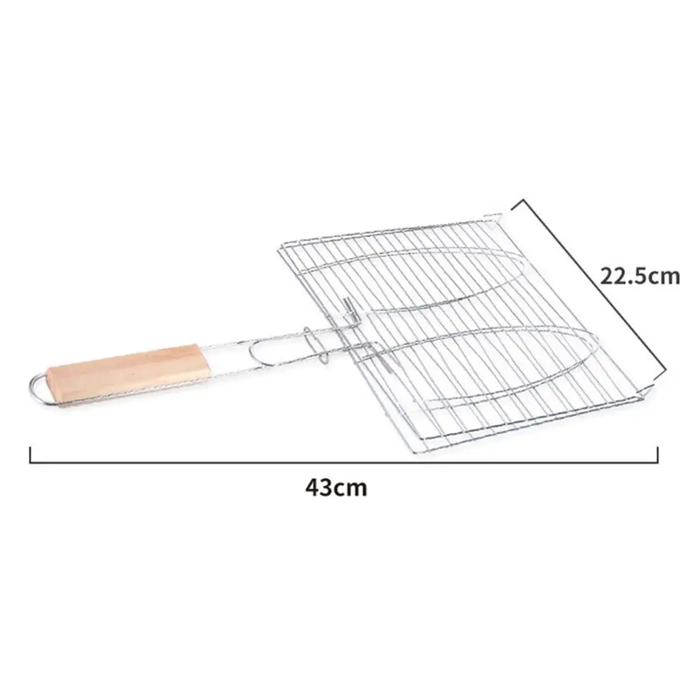 Антипригарный зажим для барбекю портативная корзина и гриля рыбы из нержавеющей
