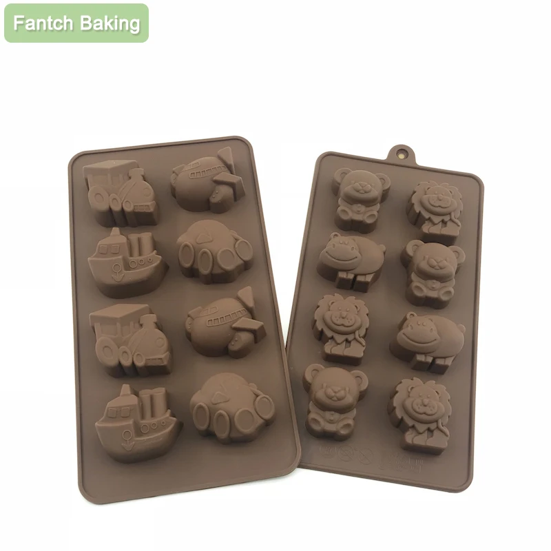 

Cartoon Car Transportation Kitchen Baking Mold Silicone Cake Decorating Tools Animal Fondant Lion Animal Chocolate Moulds DIY