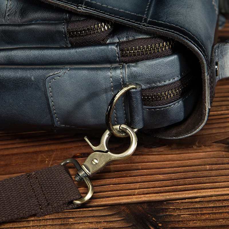 Мужская кожаная сумка в стиле ретро модная уличная через плечо 8 дюймов мягкая