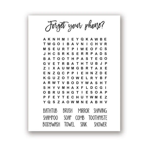 

Печать на холсте Kasamanis "Bathroom Word Search"