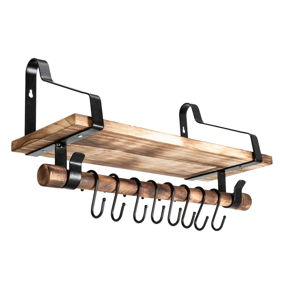 Плавающая полка настенная деревенский деревянный кухонный стеллаж для специй с