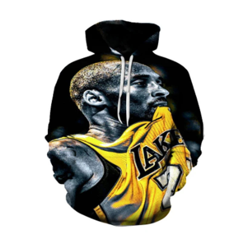 

2021 New Winter 3D Printed Hip Hop Hoodie Kobe Men's Women's Streetwear Sweatshirt Harajuku Hoodie Boys Girls Junior Jackets