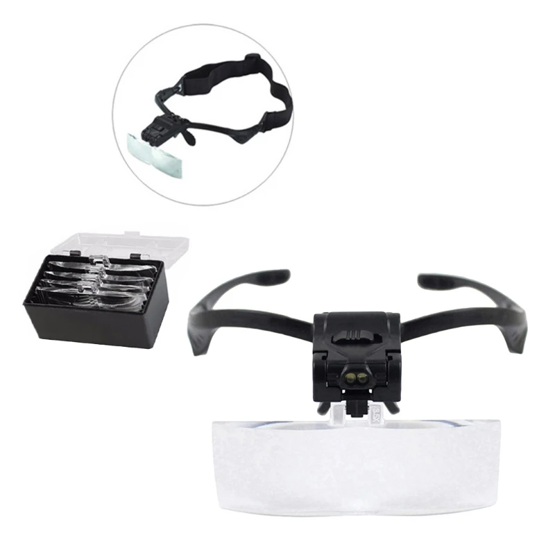 

N0HB Portable Glasses Type Magnifying Glass for LED Lamp for Reading Painting Watch Repair Arts and Handicrafts Exquisite