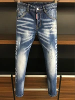 authentic classic dsquared2 new mens straight jeans skinny leg motorcycle biker pants jeans male 9710