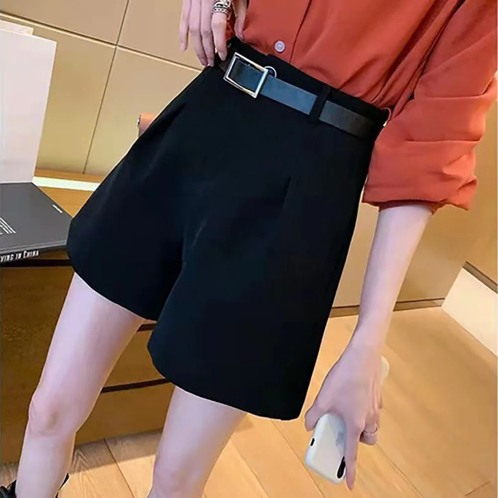 

Suit shorts women high waist 2021 Spring and Summer 2021 new style slim loose wearing a word wide leg casual pants summer pants